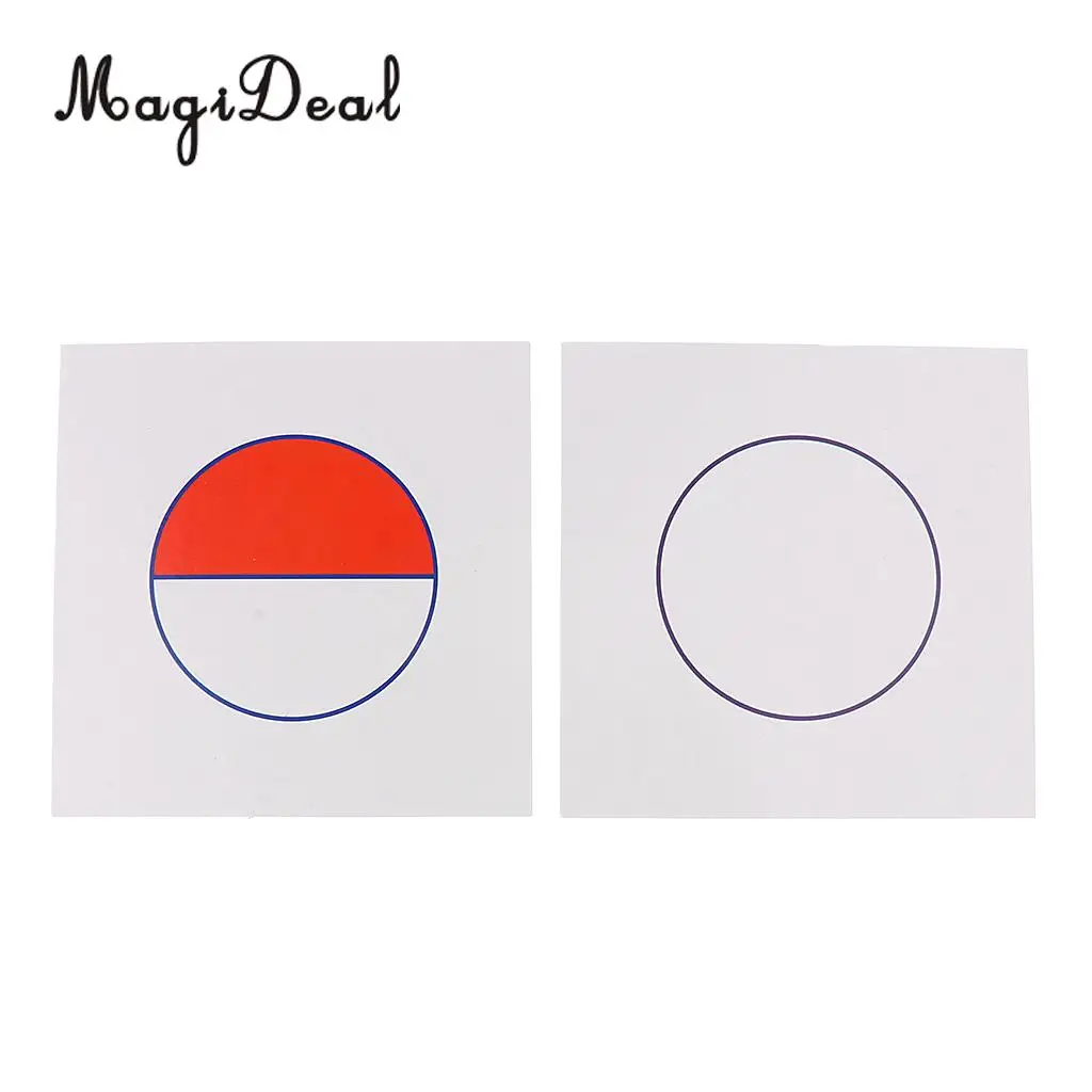 MagiDeal 1 Set Montessori Math Teaching Aids Kids Early Childhood Education Digital Fraction Card for Learning Mathematics Toy