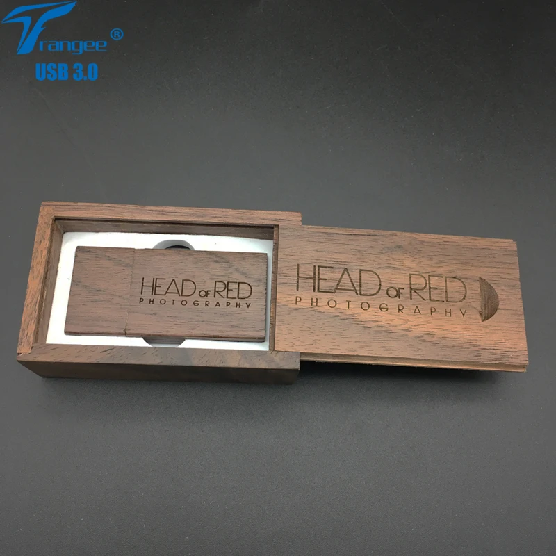 Trangee USB 3,0 деревянные USB флеш-накопитель 8 ГБ 16 ГБ 32 ГБ 64 ГБ флеш-накопитель коробка из грецкого ореха свадебные подарки высокая скорость флешки(5 шт. бесплатный логотип
