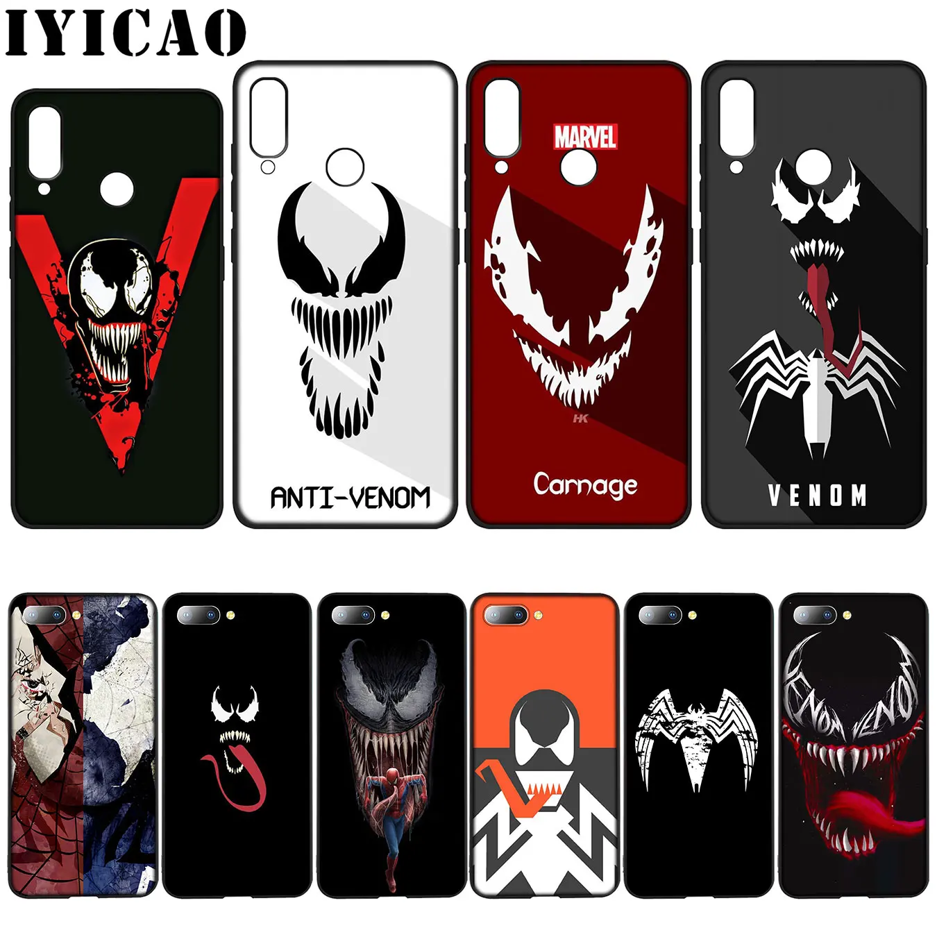 IYICAO Venom Marvel Villain Silicone Soft Case for Huawei Y7 Y6 Prime Y9 2018 Honor 8C 8X 8 9 10 Lite 6A 7C 7X 7A Pro |