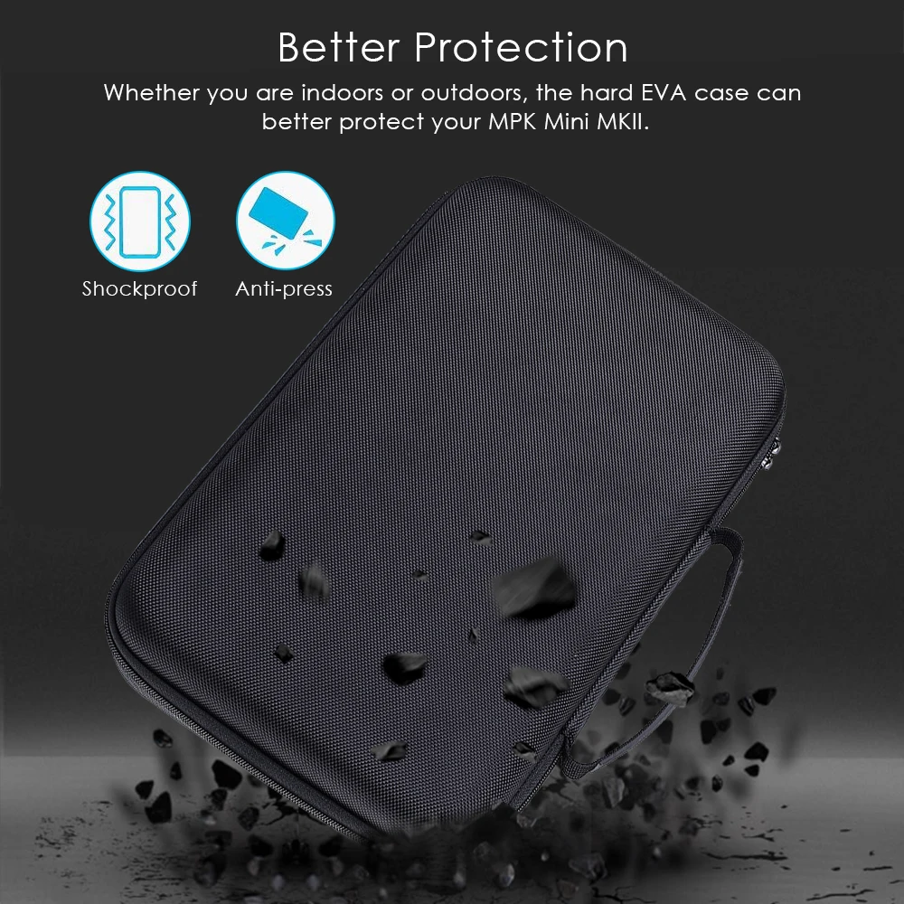  Portable EVA Case for Akai Professional MPK Mini MKII&MPK Mini Play 25-Key Ultra-Portable USB MIDI 