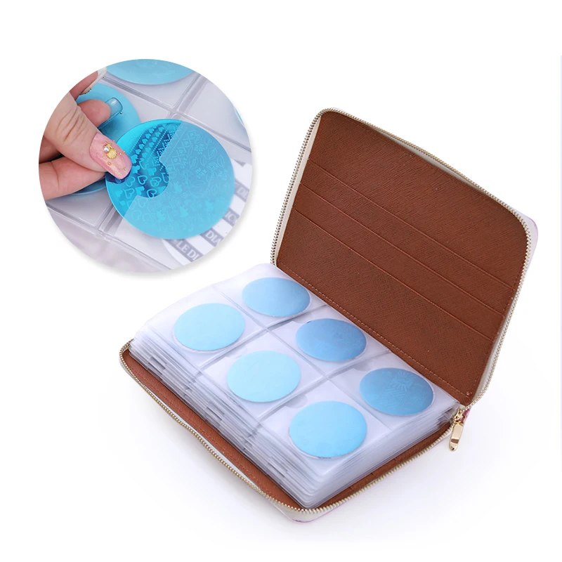  NICOLE DIARY 72 Slots Holographic Stamping Plate Case Laser Silver Pink Rectangle Round Nail Art Pl - 32868941988