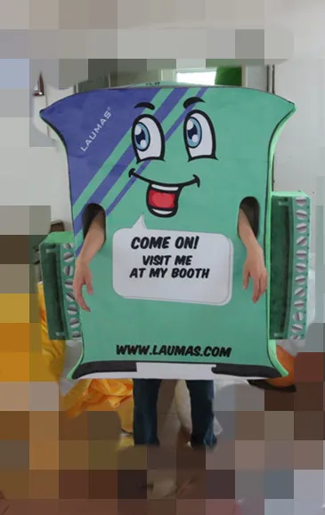 

Latest high quality adult green box mascot costume Holiday special clothing