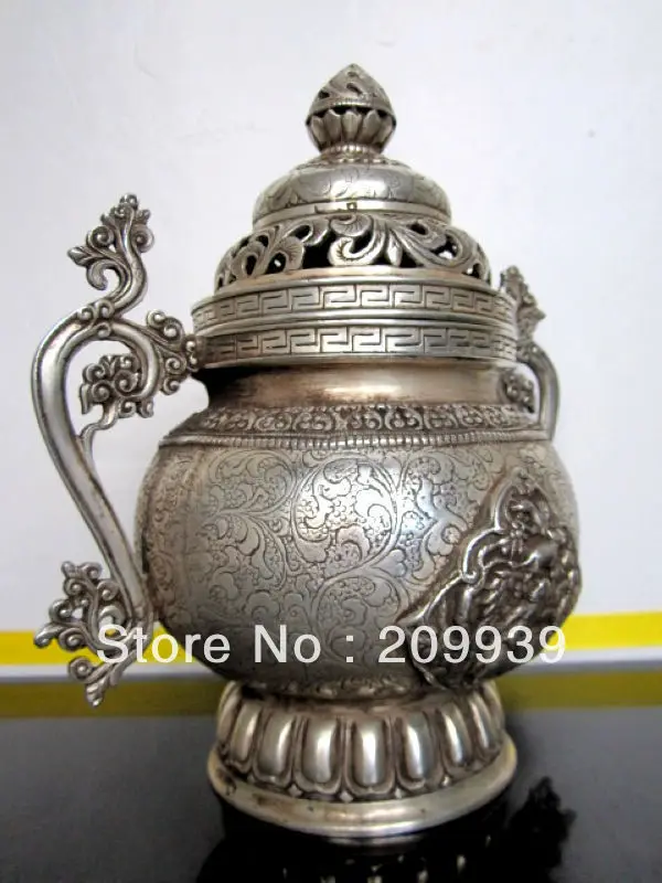 

00586 Tibet bronze incense burner * Sakyamuni statues (A0314)
