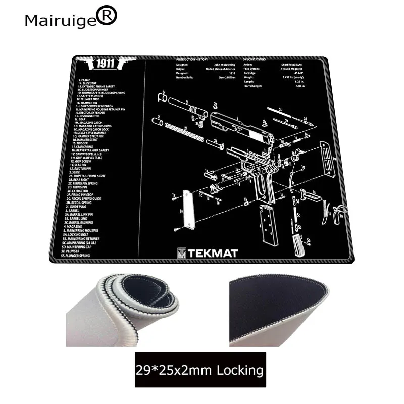 

Mairuige Gun Part Large Gaming Mouse Pad White Lock Edge Skid Player Speed Control 18x22cm 20x25cm 25x29cm Mousepads