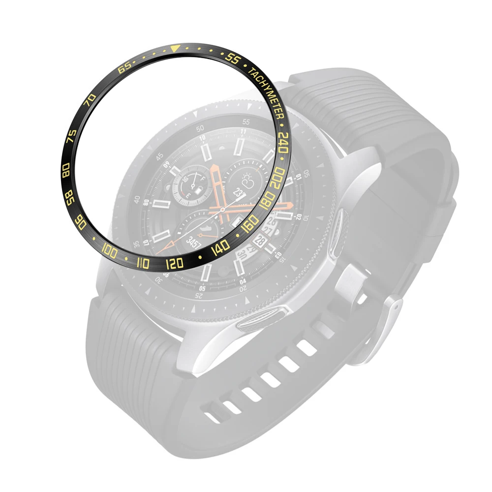 Для samsung Шестерни S3/Galaxy Watch 46/42 мм Сталь кольцо ободок кольца клей полное покрытие с защитой от царапин