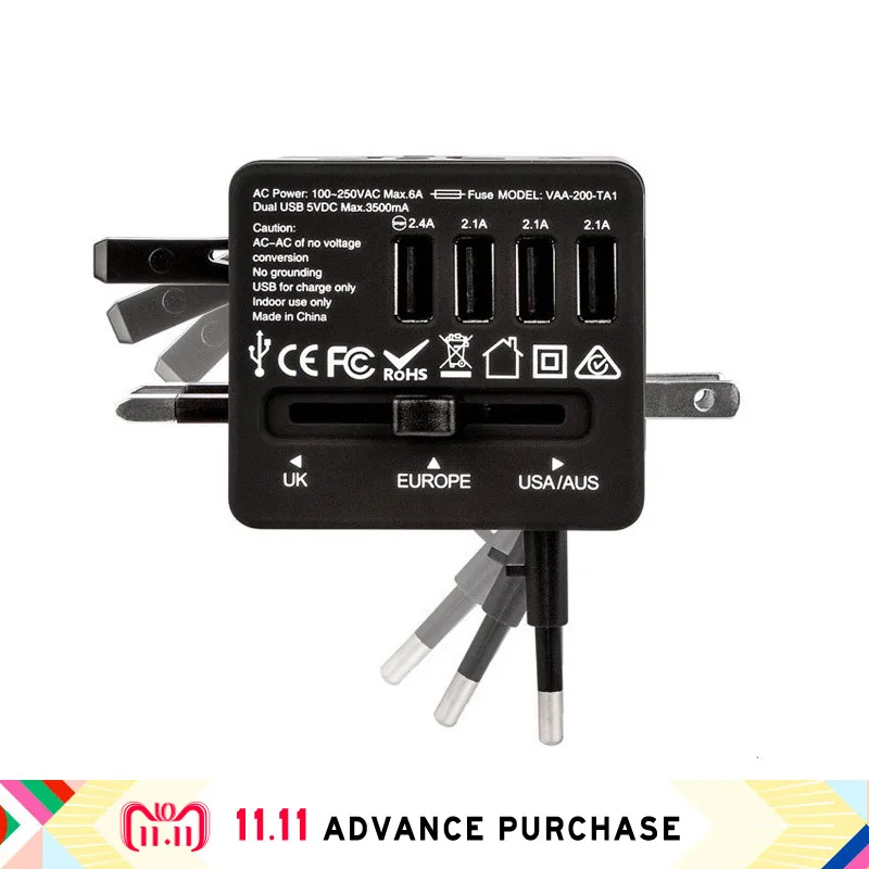 

4usb travel plug Charger for mobile phones iphone 8 plus x xiaomi mi 8 charging for the phone honor note 10 oppo