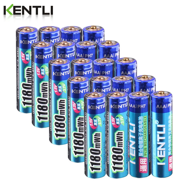 Kopen KENTLI geen geheugen effect 1.5 v 1180mWh AAA polymeer lithium li ion oplaadbare batterijen aaa batterij