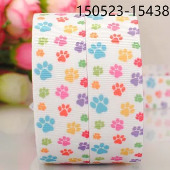 

5 yard 1-1/2" (38mm) colorful dog paw pattern print grosgrain ribbon tape DIY handmade hairbow ribbon free shipping