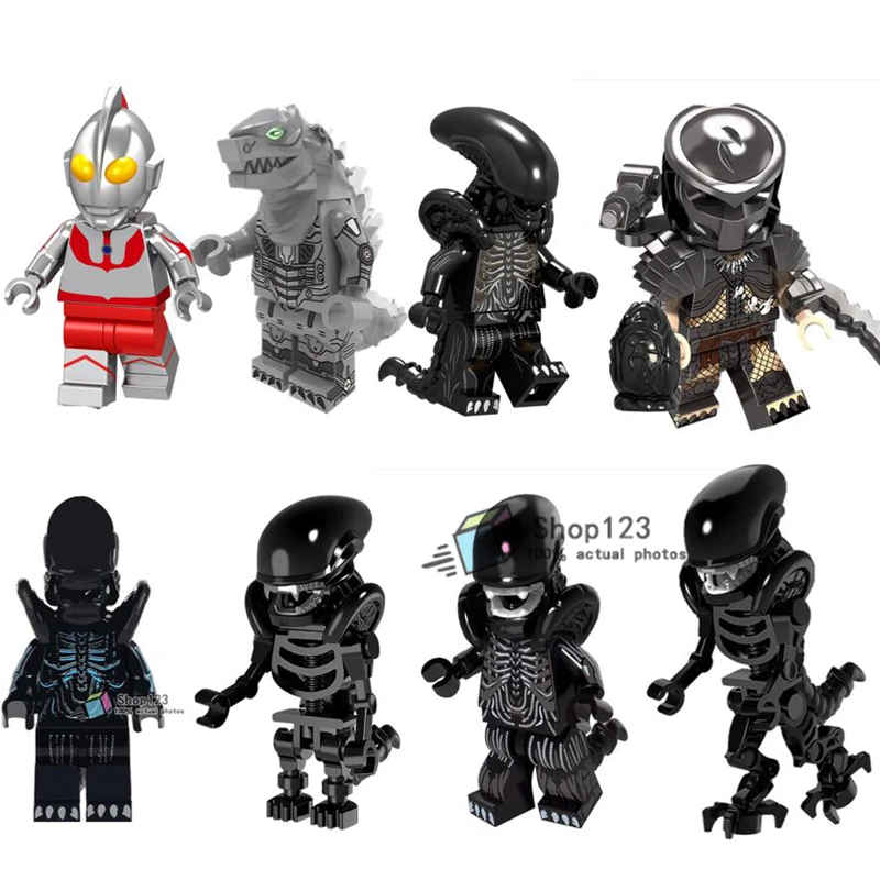 

Alien vs Predator Egg Movie Building blocks Skeleton Mazinger Z Anime Robot Friends Bricks Walking Dead Children Toys Horror