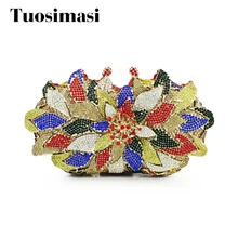 Женский клатч с кристаллами, жесткий клатч, вечерняя сумочка для невесты, вечерняя сумочка для подружки невесты, Коктейльная Свадебная сумка с кристаллами(88182A-GY