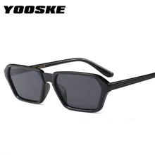 YOOSKE, винтажные Квадратные Солнцезащитные очки, женские, брендовые, дизайнерские, маленькая оправа, прямоугольная, солнцезащитные очки, 90 s, Ретро стиль, уникальные очки, UV400