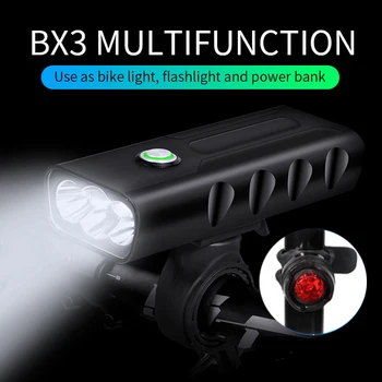 

bike light usb T6 Highlight Lamp Bike front light rechargeable bicycle lighting Built-in 2*18650 lithium battery luz bicicleta