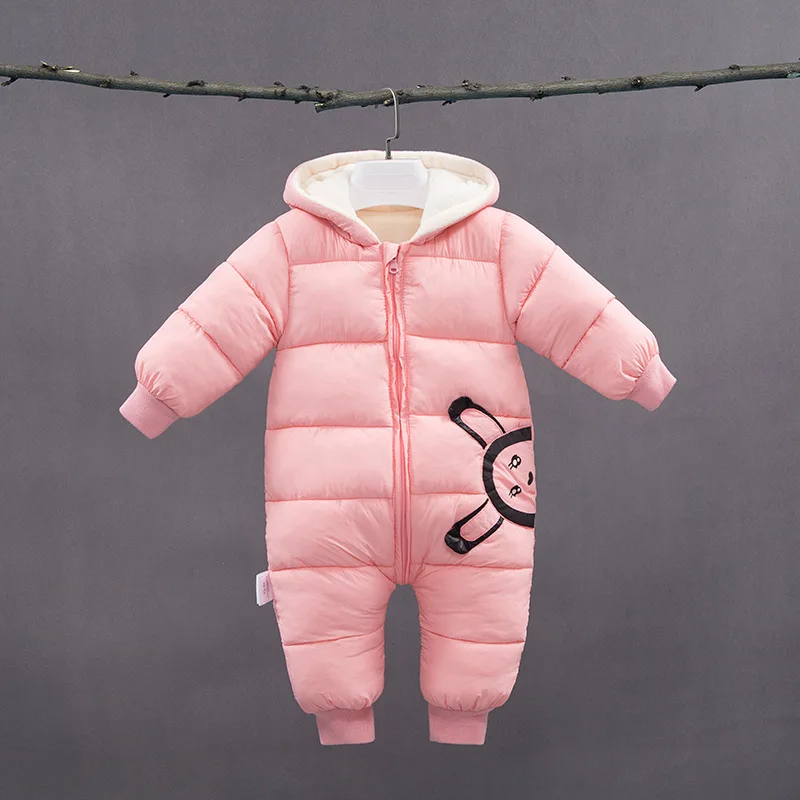 infant baby girls romper winter thick long sleeve jumpsuit for newborn boys clothing toddle cotton fleece velvet hoodies