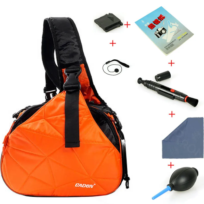 CADEN K1 K2 Водонепроницаемая маленькая сумка для путешествий DSLR на плечо с крышкой от дождя треугольная сумка-слинг для Canon Nikon sony+ подарки - Цвет: K2 orange Gift