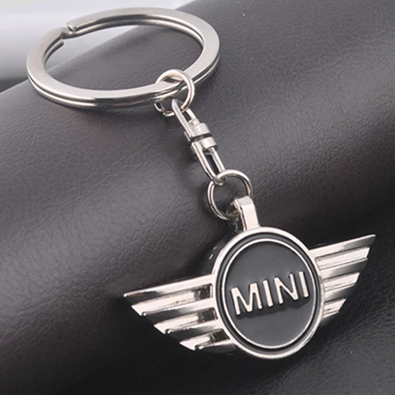 Unassigned Mini Keyring: Wing Logo: Silver / Black