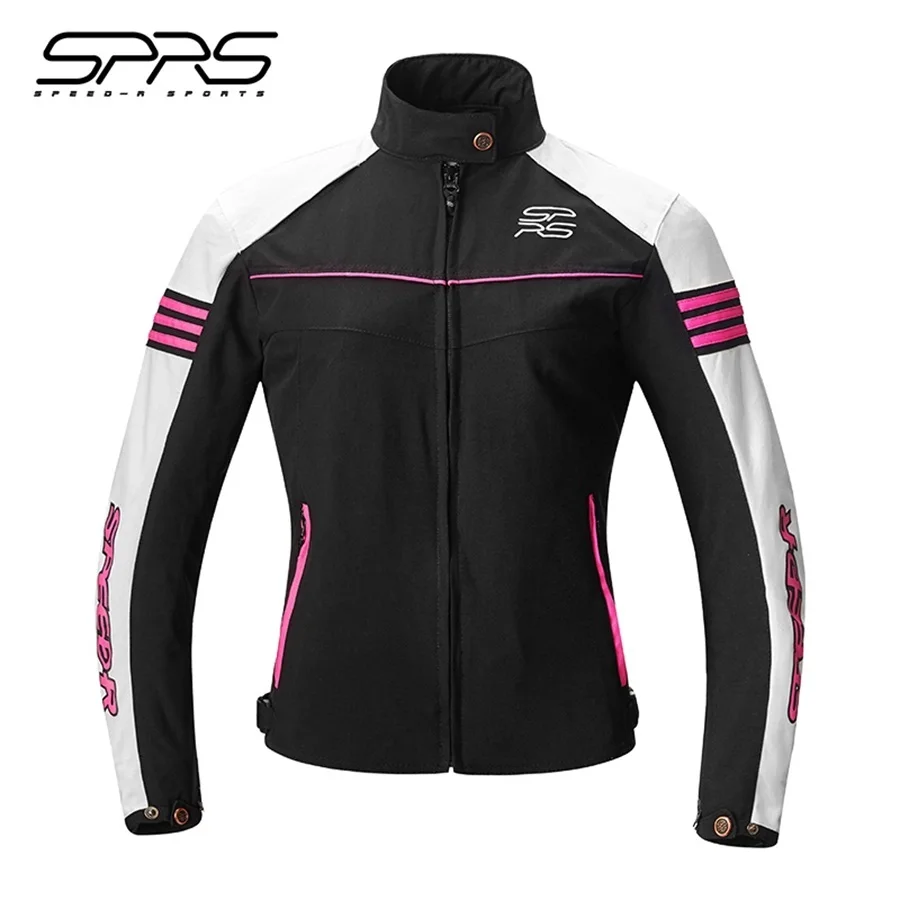

Free shipping 1pcs 2018 Hot Sale SPRS Womens Slim Motocross Jacket Coat Zipper Waterproof Warm Motorcycle Jacket with 5pcs pads