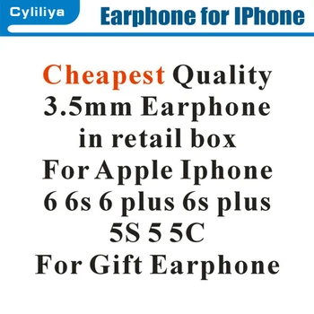 

Hot! Cheapest White Earphone With Remote & Mic For apple IPhone 6 6s 6G Plus 5 S55G in Retail box For Gift 100pcs/lot