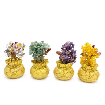 

ERMAKOVA Mini Crystal Money Tree Bonsai Style Wealth Luck
