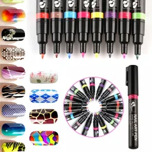 24 шт./компл. Mutliple цвет ногтей ручка живопись дизайн инструмент рисунок для УФ гель-лака набор