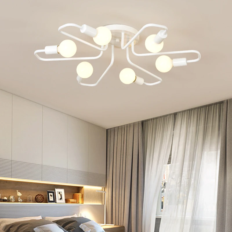 Retro Industrial Loft Nordic Pipe Wrought Iron Ceiling Light Lamp for Home Decor Restaurant Dinning Cafe Bar Room | Лампы и освещение
