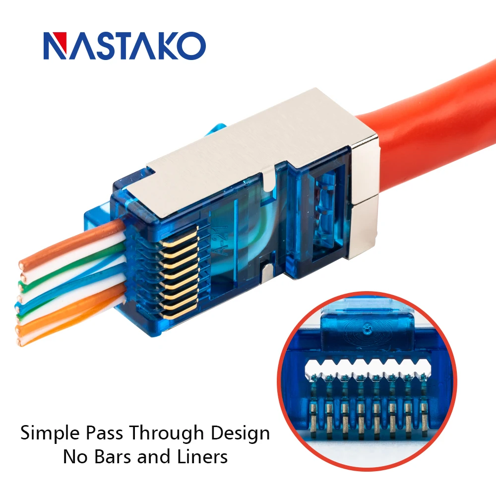 Разъем EZ Rj45 Cat5e Cat6 сетевой разъем 8P8C rj45 Модульный Штекер Lan кабель штекер легко