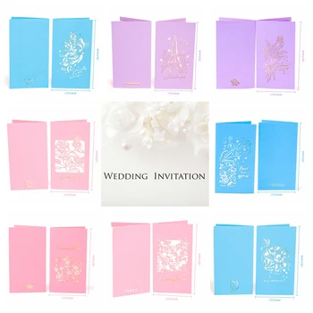 

Wedding Invitation Personalized Customizable Free Printing with Envelope Post Paper Laser Cut Birthday Valentine's Day 10pcs