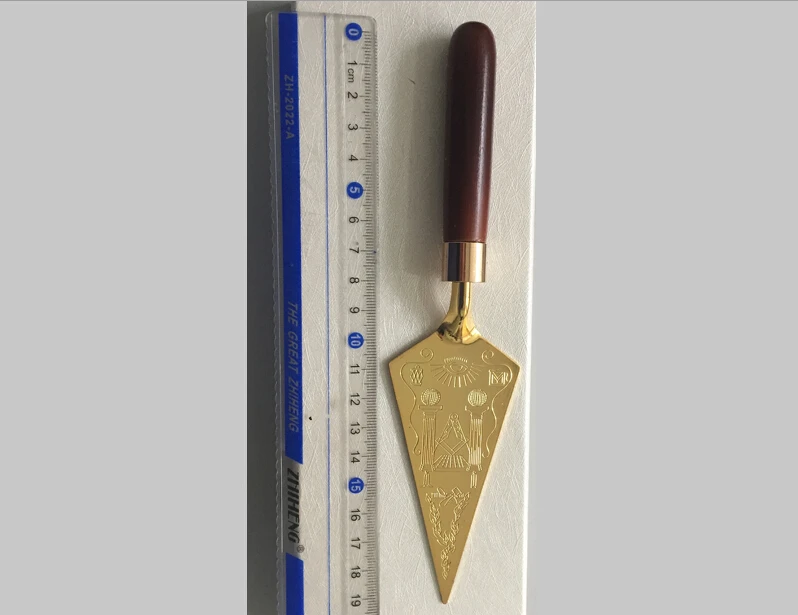 Kopen Vrijmetselaars Troffel Master Mason Vrijmetselaar Graveren Souvenir Craft in doos voor presenteren Geschenken woondecoratie gratis mason Collection