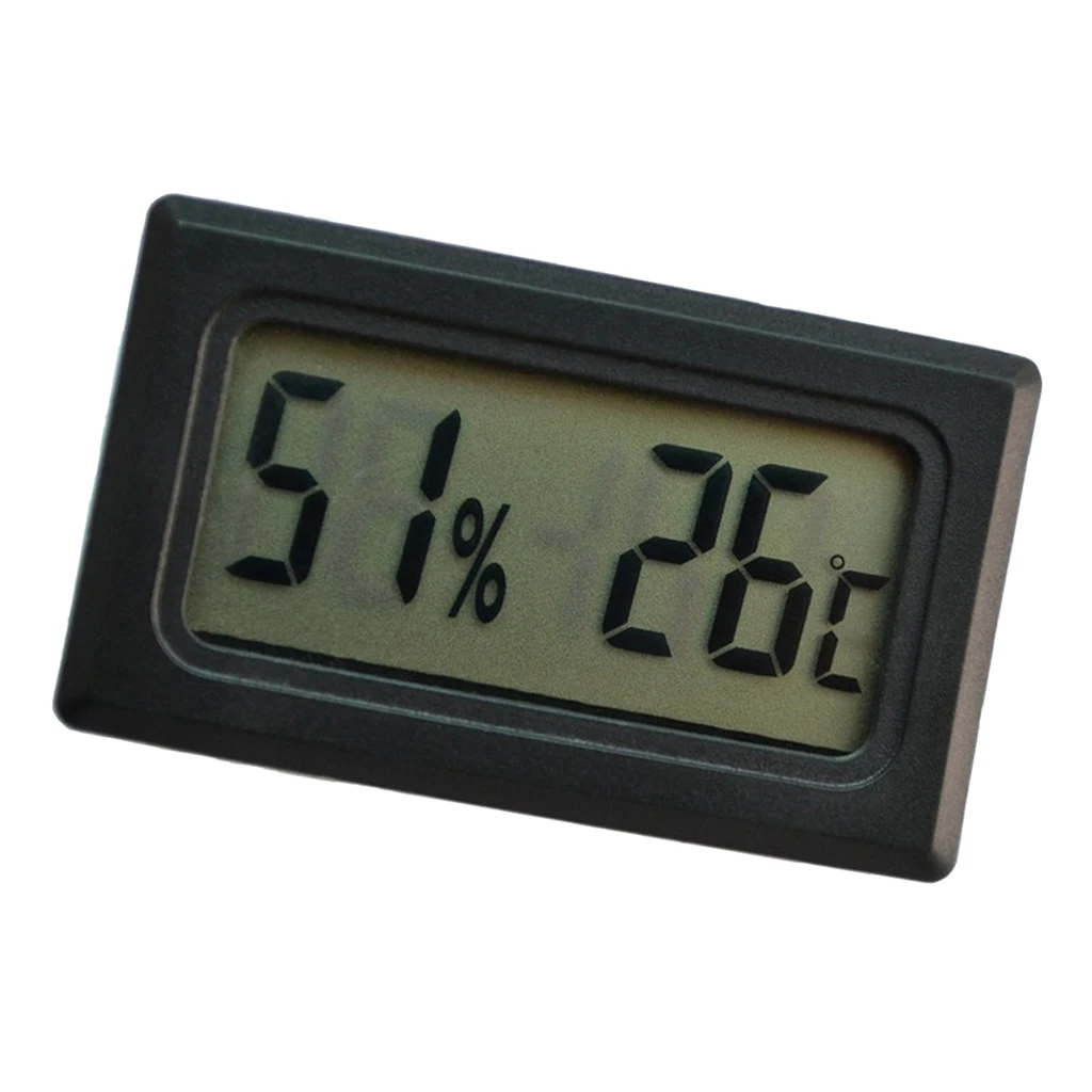 Digital Hygrometer Thermometer, Humidity and Temperature Gauge Indicator, with LCD Backlight, for Indoor Home Reptiles Office