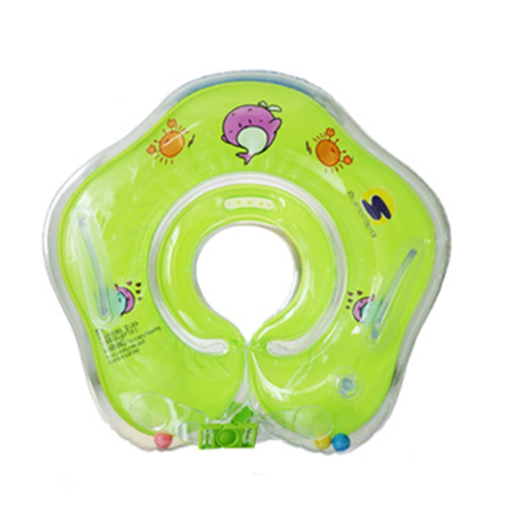 1-18 месяцев младенческий плавательный круг для шеи звезды бассейн плавает для ребенка плавают жизни буй цикл плавать трубка надувной круг воротник с захватом - Цвет: Зеленый