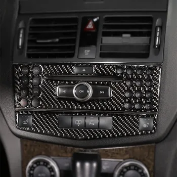 

Center Console Air Conditioner CD Panel Cover Trim 2pcs For Mercedes Benz C class W204 C200 C260 C300 C180 2007-10 Carbon Fiber