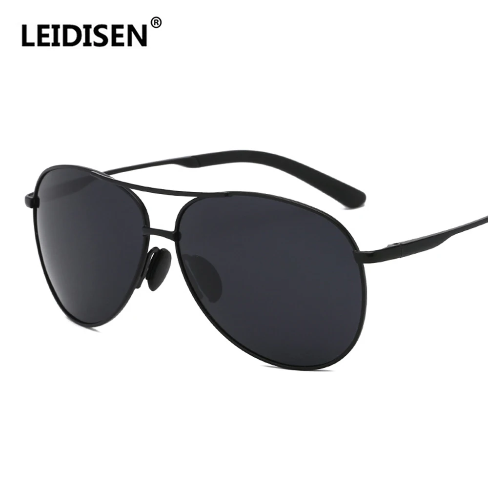 LEIDISEN Motorcycle Glasses Polarized Sunglasses Men UV400 Metal Frame