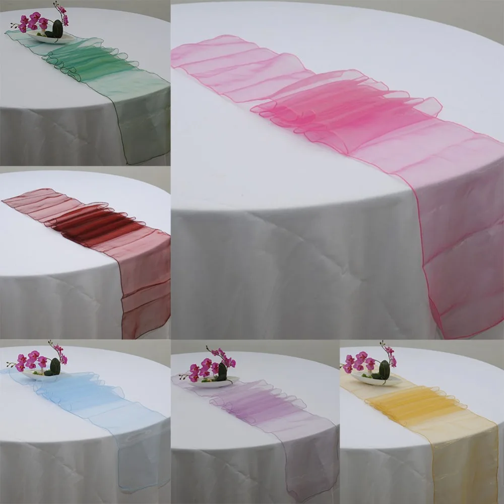 Buy 50pcs/lot 12"x108" Organza Table Runner Wedding Party Professional