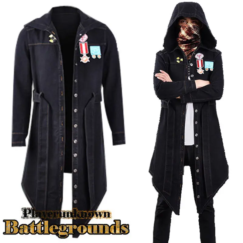 PUBG Playerunknown's Battlegrounds Cosplay Costume Black Long Fancy