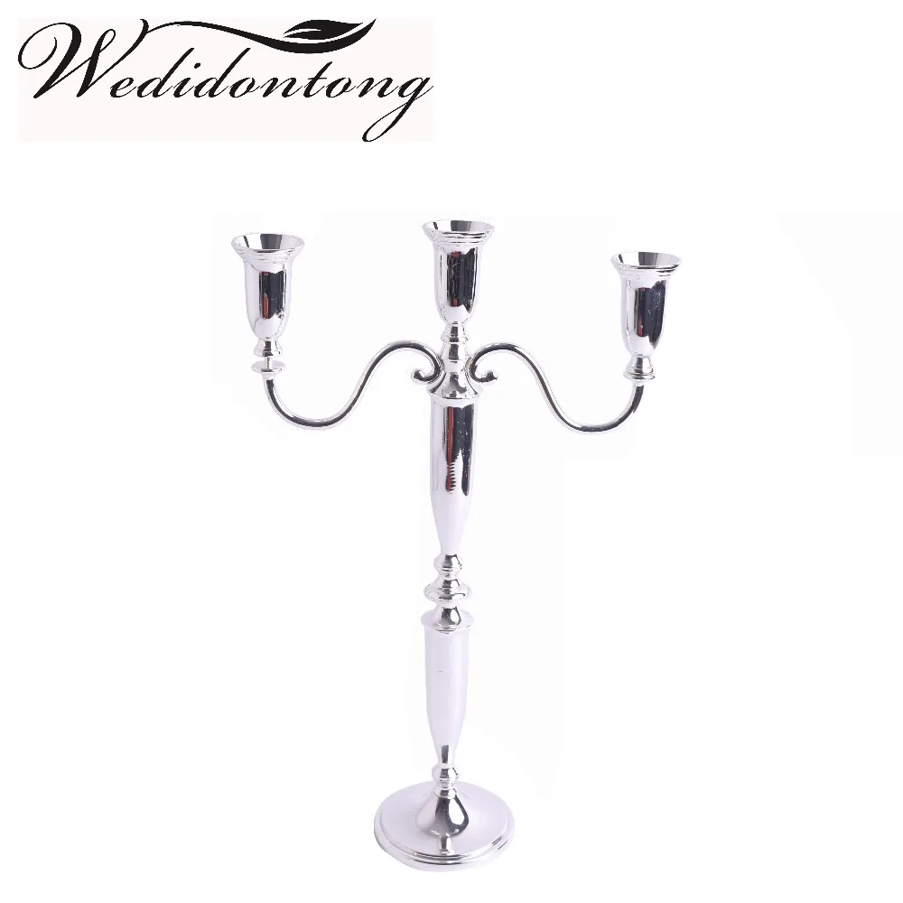 Wholesale 3 Arms Candles Silver Metal Iron Cheap Candelabra Candlestick