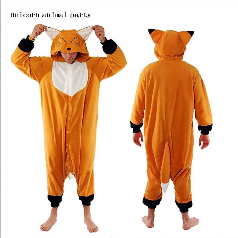 

Discounted price Halloween pajamas shorts orange fox Cosplay costume unisex cartoon adult animal sports pajamas