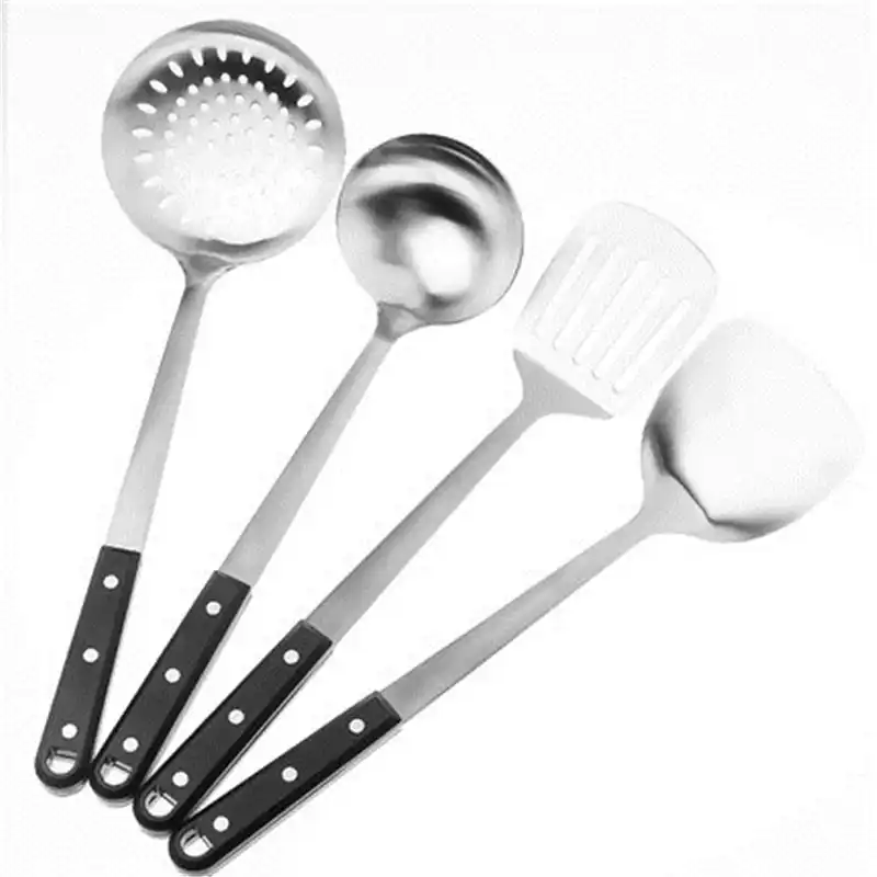 Plastic Handle Wok Spatula Stainless Steel Cooking Spoon Household Long Handle Coating Kitchen Turner Spoon Mixing Leak Holder Turners Aliexpress
