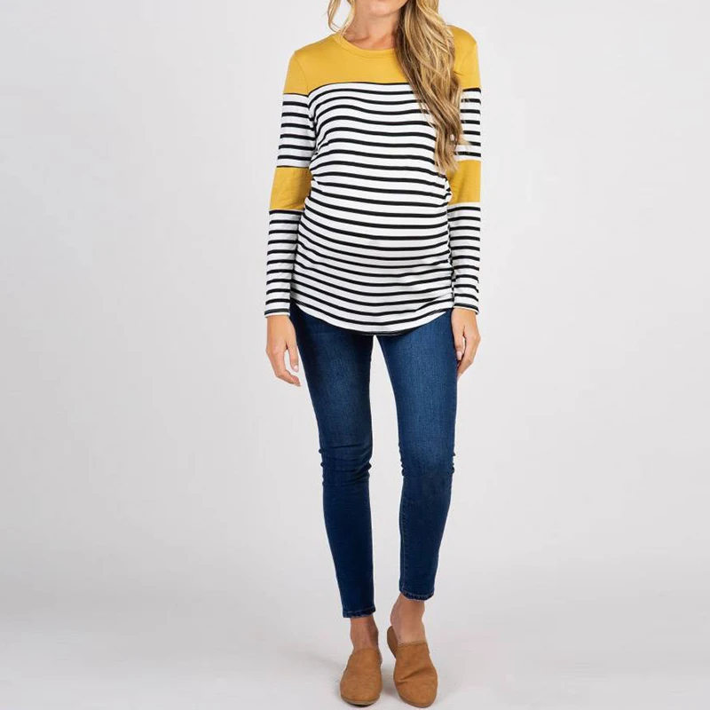 Women Fashion Casual Loose Blouse Shirts Woman Long Sleeve Striped O-Neck Blouse Shirt Wide Tops Femme Blusas Autumn Shirt Blusa