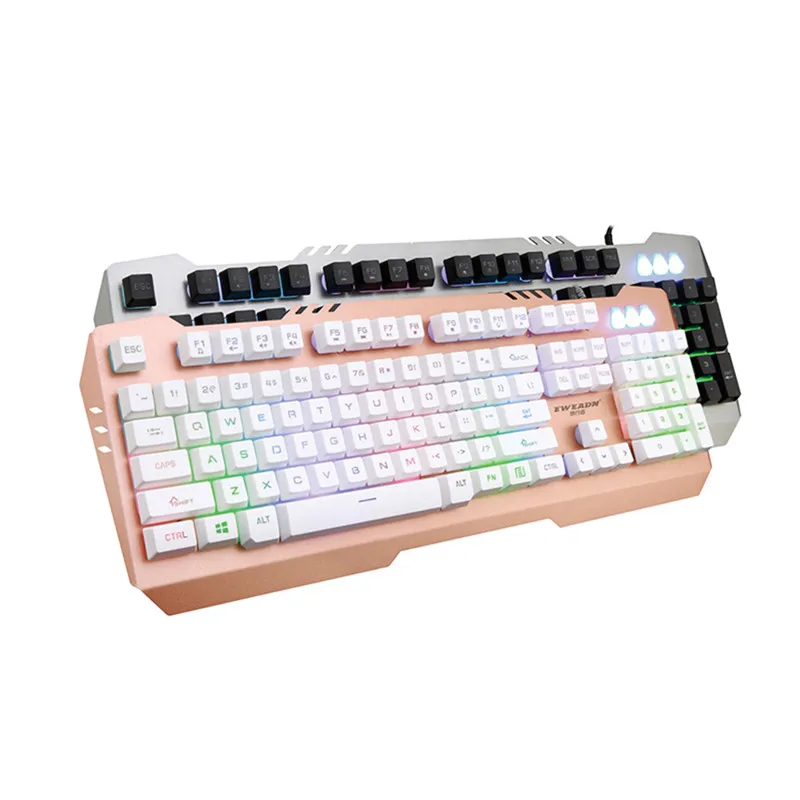 KuWfi Механическая проводная клавиатура с 104 клавишами 2,4G USB Сенсорная подсветка игровая клавиатура для настольного компьютера/ноутбука