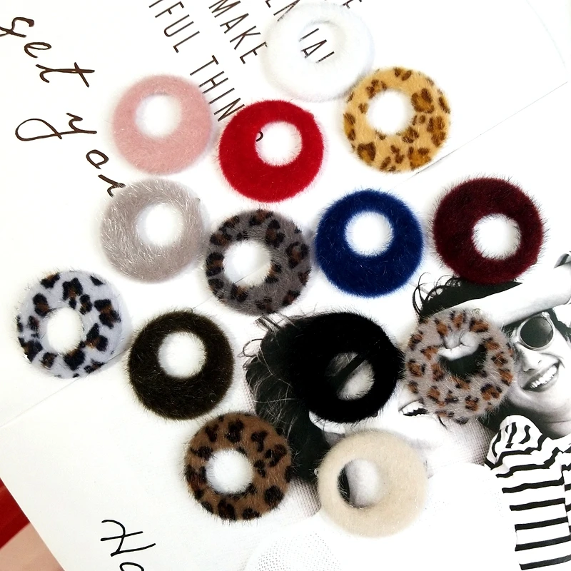 

Europe, America, autumn and winter, leopard pattern, new flocking, round hollowed out, DIY earrings accessories pendant