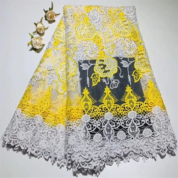 

Tollola African Lace High Quality French Lace Fabric With Stones Yellow Color African Lace Fabric For Nigerian Wedding Dress