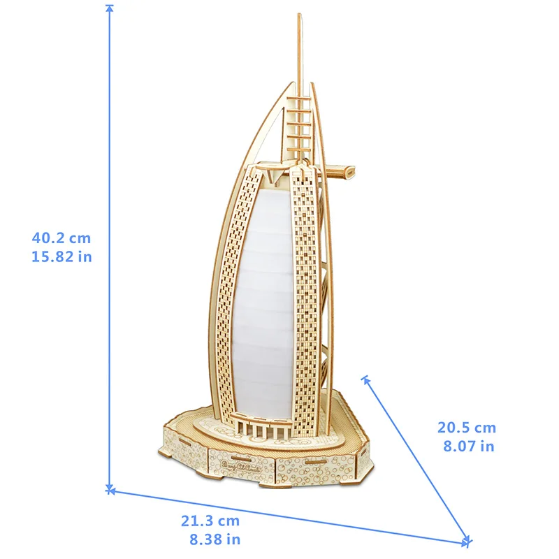 Burj Al арабский, из Дубая отель парус 3D деревянная модель головоломка лазерная резка игрушки фигурка модель здания для домашнего декора