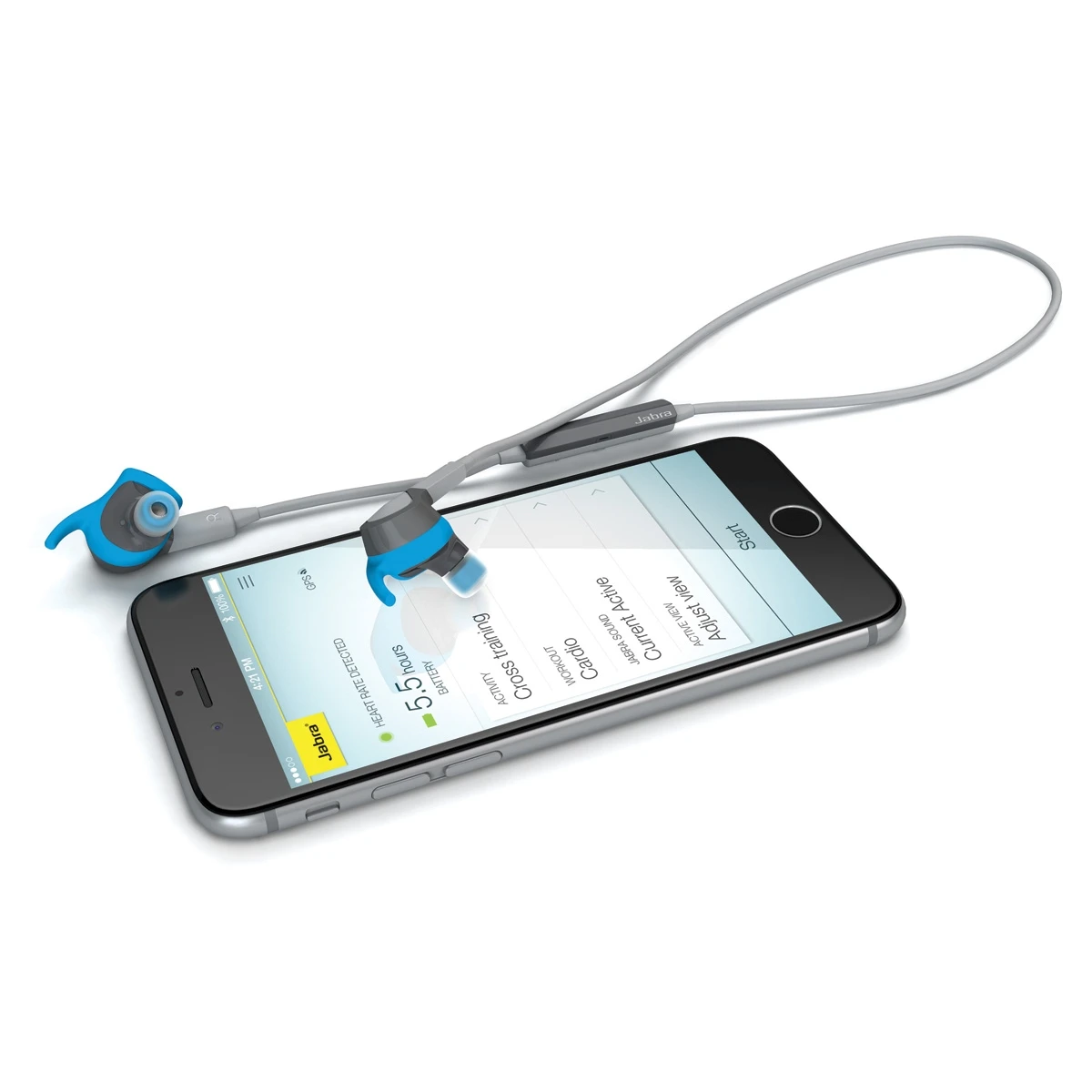 Гарнитура Jabra Stere Sport Coach Bluetooth DOLBY с акселерометром синий