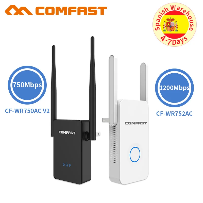 

Powerful Dual Band Wireless Wifi Repeater 750-1200Mbps Range Wireless Router 2 Antennas AP Router 5.8G Extender Signal Amplifer