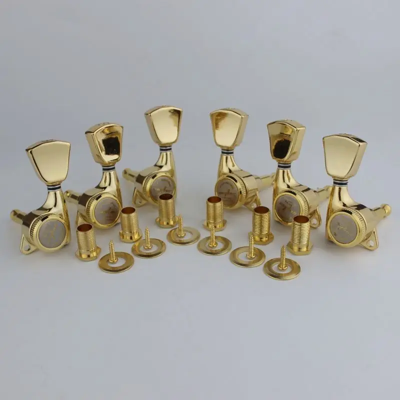 

1 Set GUYKER Gold Lock String Tuners Electric Guitar Machine Heads Tuners Trapezium Button