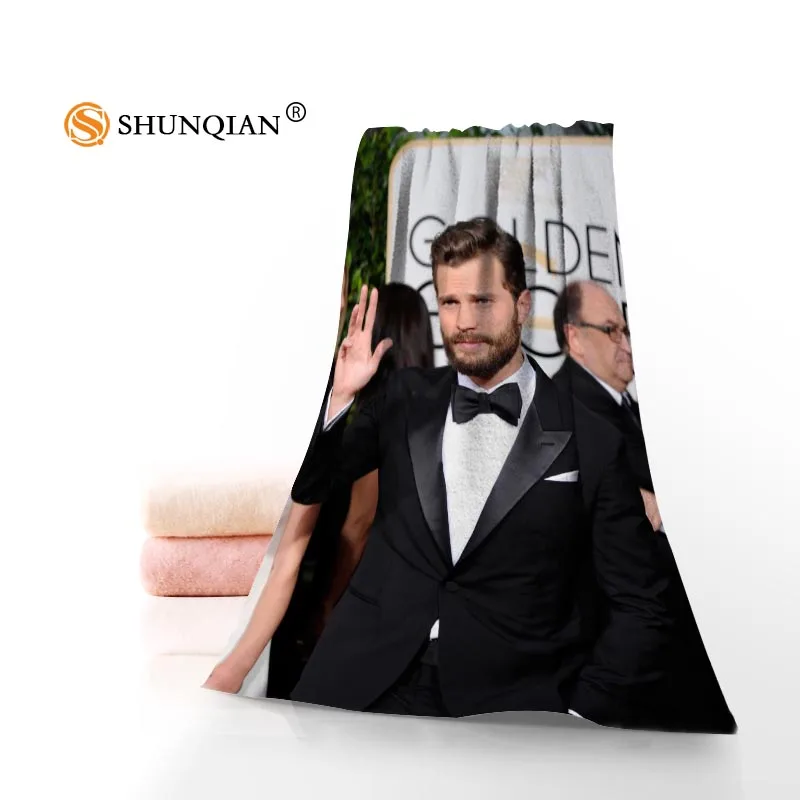 Темно-серый Полотенце из микрофибры на заказ Jamie Dornan, полотенце для лица/банное полотенце, размер 35x75 см, 70x140 см для путешествий в семье - Цвет: Темно-серый