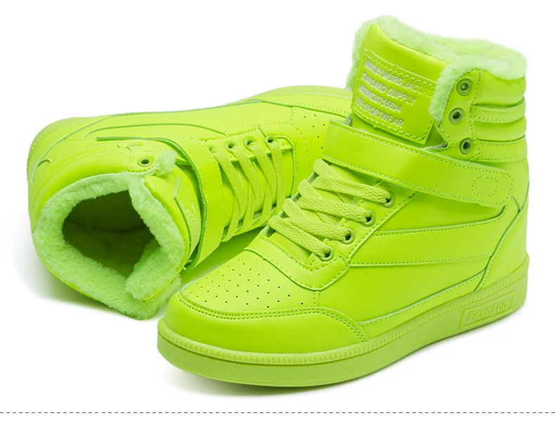 OCQBI running shoes for women anti-skid platform sneakers high top adults Cotton boots hiden increased Plush winter boot
