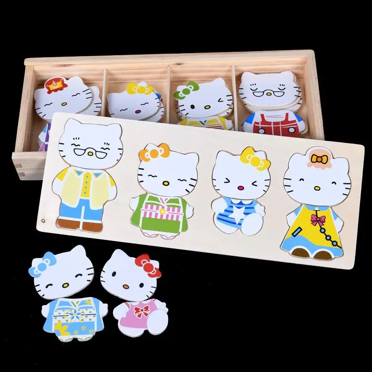 Дети четыре KT переодевания головоломки соответствующие строительные блоки