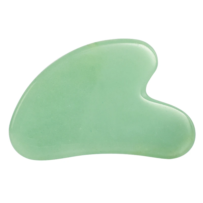 

Natural Jade Stone Green Aventurine Guasha Scraper Acupuncture Back Massager Face Body Stress Relif Massage Tool Health Care 1PC