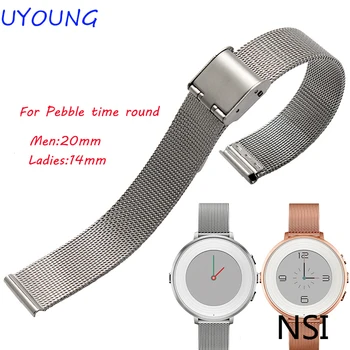 

For Pebble Time Round Smart Watch Milanese Strap High Quality Stainless Steel Watchband 14mm 20mm Men Women For Pebble