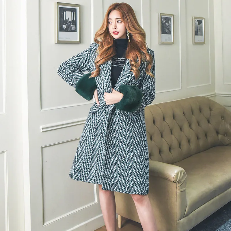 

Fashion women comfortable warm long sweet coat OL new arrival high quality temperament outerwear outdoor work style trend blend